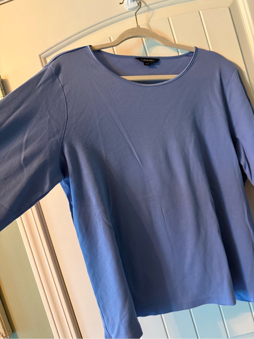 Lands' End Women's Periwinkle Long-Sleeve Crewneck Top